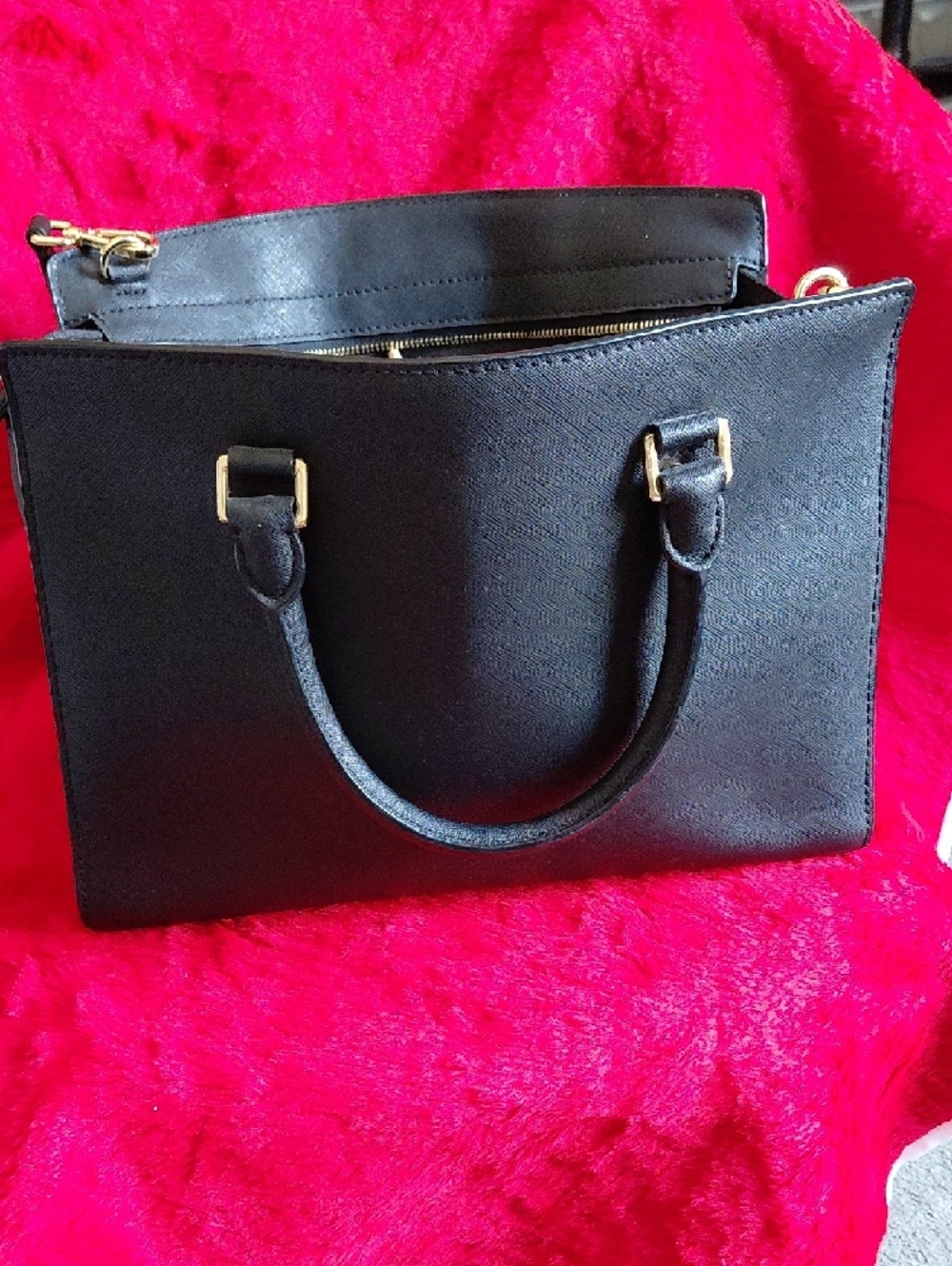 Michael Kors Black Satchel with Gold Hardware
